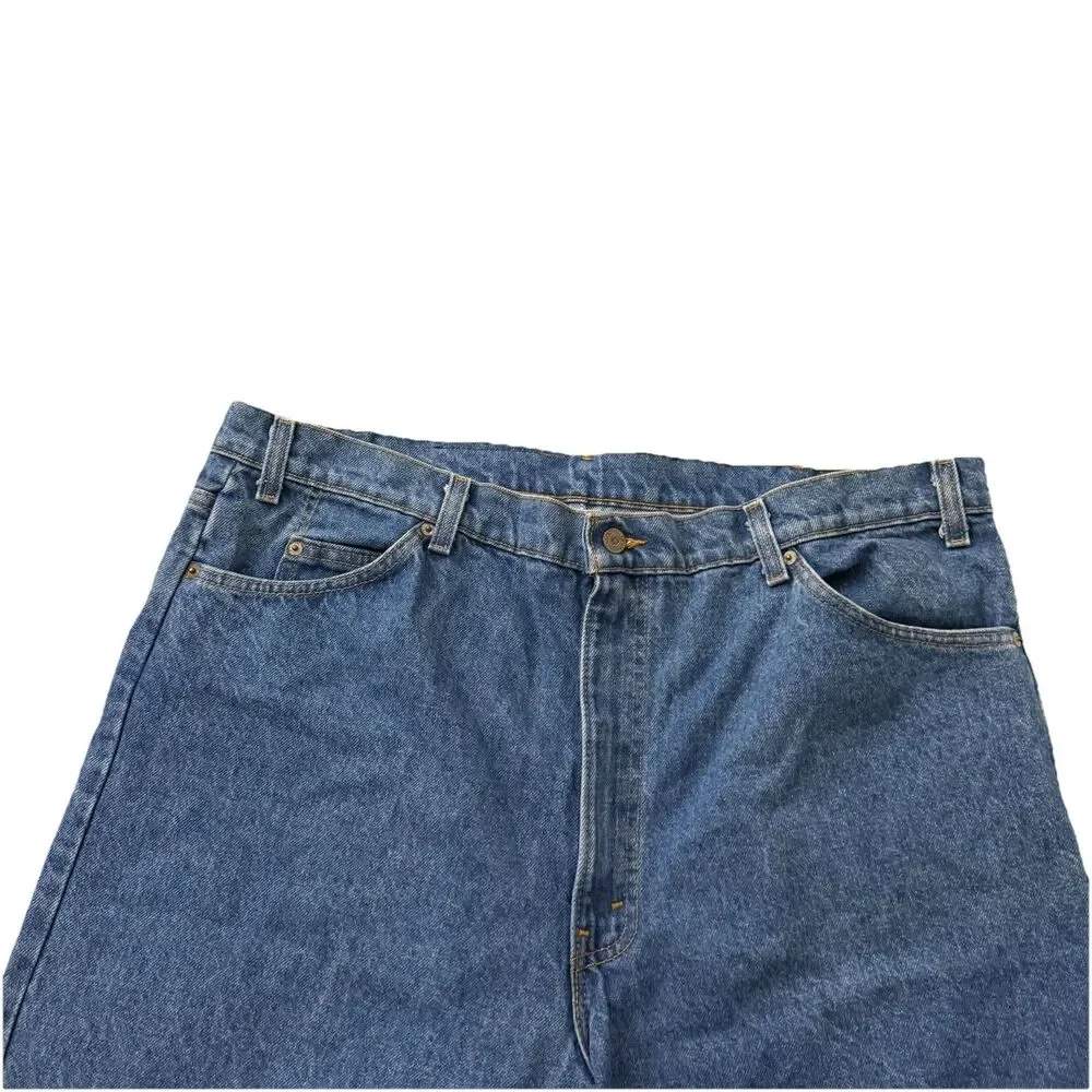 Vintage Levi's 540 Jeans Mens 42x36 Brown Tab Straight Leg Blue Denim USA 80s